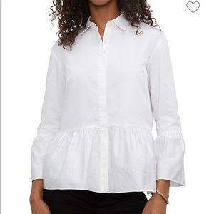 Club Monaco Ruched Cuff & Hem Poplin Shirt